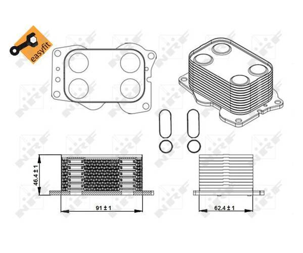 Radiador de aceite, aceite motor EASY...