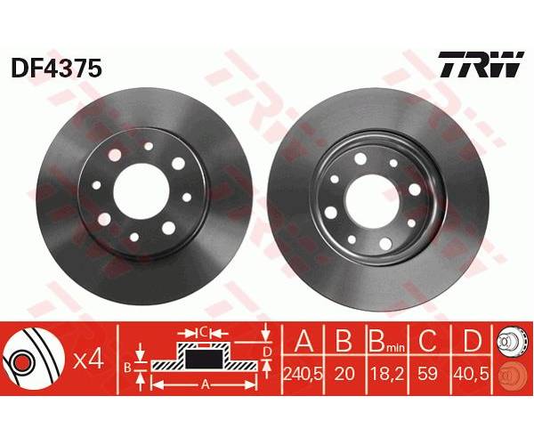 Disco de freno FIAT  PANDA / PANDA...